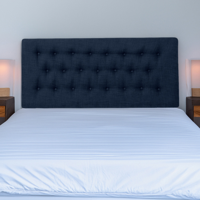 Bedmaster Lona Double Midnight Linen Buttoned Headboard - image 1