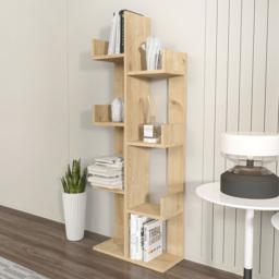 Decorotika Lui Oak 8 Tier Modern Accent Ladder Style Bookcase