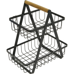 Malmo 2 Tier Black Storage Basket - thumbnail 1