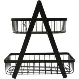 Malmo 2 Tier Black Storage Basket - thumbnail 3