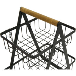 Malmo 2 Tier Black Storage Basket - thumbnail 2