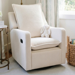 Bebe & Beyond Nestler Off White Boucle 360 Degree Reclining Nursing Chair