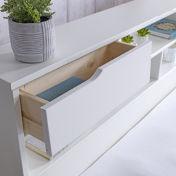 Fabio Double White Wooden 2 Drawers Storage Bed Frame - thumbnail 4