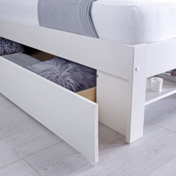 Fabio Double White Wooden 2 Drawers Storage Bed Frame - thumbnail 3