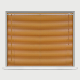 Caecus Wood Grain Effect PVC Long Drop Venetian Blind Teak 75 x 210cm