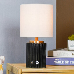 Arcadian Cream and Black Rechargeable Table Lamp - thumbnail 4