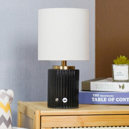 Arcadian Cream and Black Rechargeable Table Lamp - thumbnail 3