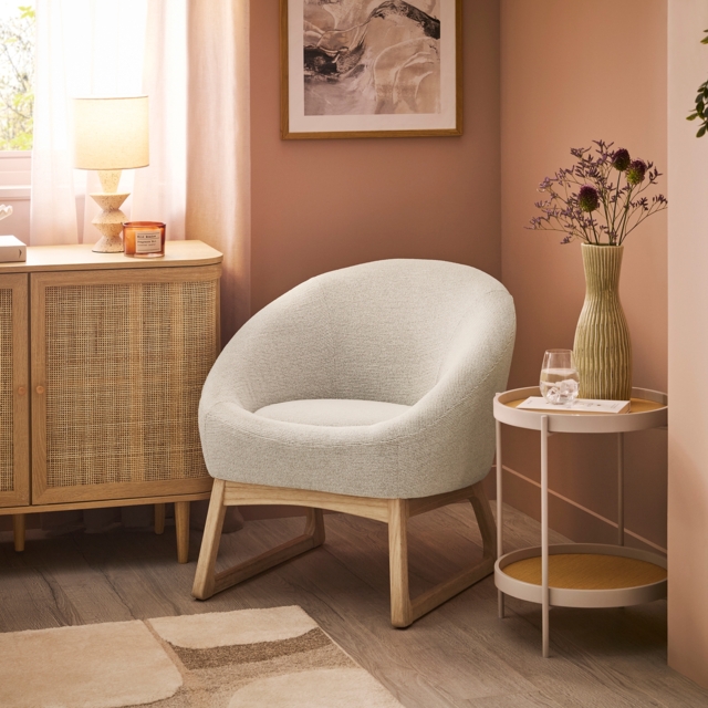 Tofta Boucle Cosy Accent Chair - Light Neutral