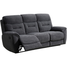 Clinton Dark Grey 3 Seater Manual Recliner Sofa - thumbnail 2