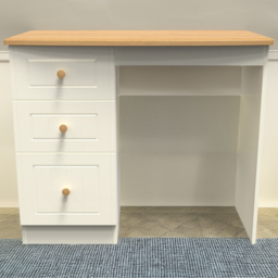 Crowndale Warwick Cream Ash and Oak 3 Drawer Vanity Desk