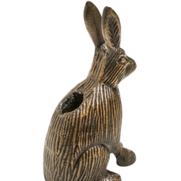 Ivyline Antique Brass Cast Aluminium Hare Candle Holder - thumbnail 3