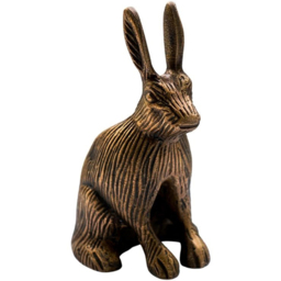 Ivyline Antique Brass Cast Aluminium Hare Candle Holder
