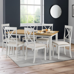 Julian Bowen Davenport Grey and Oak 6 Seater Rectangular Dining Set