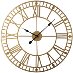 EOS Gold Skeleton Wall Clock with Roman Numerals 60cm