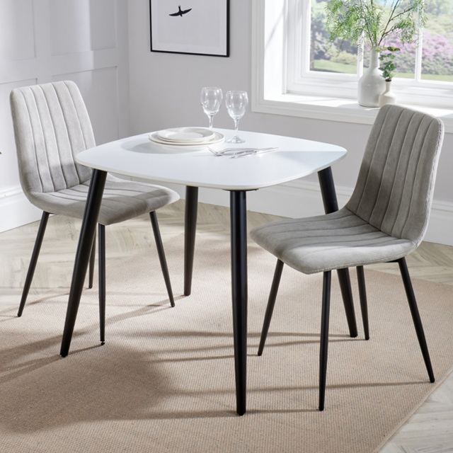 Core Products Aspen White and Light Grey 2 Seater Square Dining Set - image 1