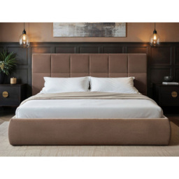 SOLACE+CO Mika Chocolate King Size Velvet Ottoman Bed - thumbnail 4