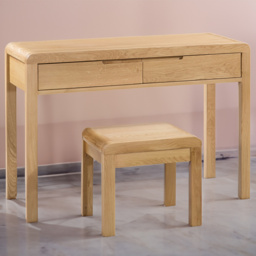 Julian Bowen Curve 2 Drawer White Oak Dressing Table Set