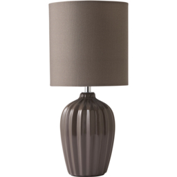 ValueLights Carbone Grey Shade Ceramic LED Table Lamp