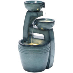 Serenity 3-Tier LED Faux Ceramic Water Feature - thumbnail 1