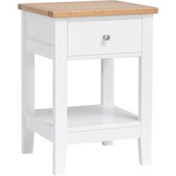 Noa and Nani Leines Single Drawer White and Oak Bedside Table - thumbnail 2