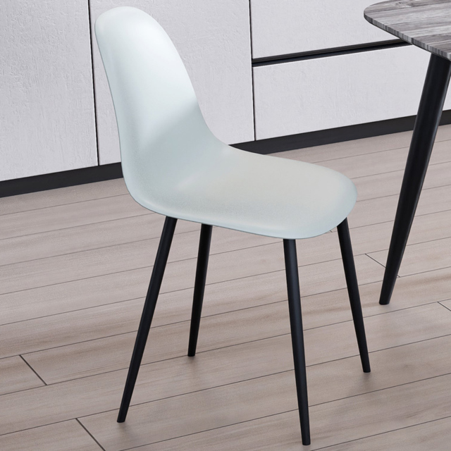 Core Products Aspen Set of 2 Light Grey and Black Curved Dining Chair - image 1