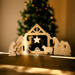 Marco Paul Wooden Christmas Nativity Set 10 Pack Christmas Decoration - thumbnail 4