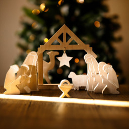 Marco Paul Wooden Christmas Nativity Set 10 Pack Christmas Decoration - thumbnail 2