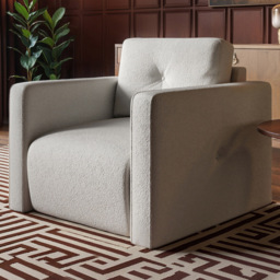 SOLACE+CO Wilfie Beige Chenille Armchair