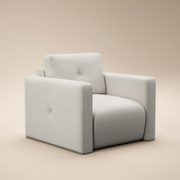 SOLACE+CO Wilfie Beige Chenille Armchair - thumbnail 2