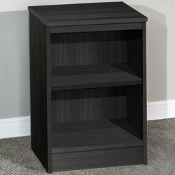 R White Cabinets 2 Tier Black Desk Height Bookcase