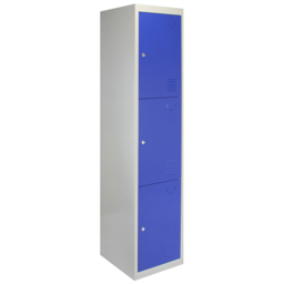 MonsterShop 3 Door Blue Metal Storage Locker - thumbnail 2
