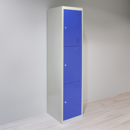 MonsterShop 3 Door Blue Metal Storage Locker