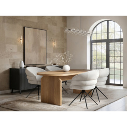SOLACE+CO Varm Eira Ribbed Wooden 4 Seater Dining Set - thumbnail 4