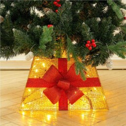 Living and Home Gold and Red Christmas Tree Collar Basket - thumbnail 2