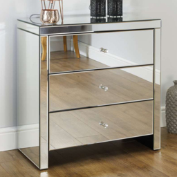 Birlea Seville 3 Drawer Mirrored Chest of Drawers - thumbnail 1