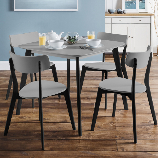 Julian Bowen Casa Set of 4 Grey and Black Dining Chair - image 1