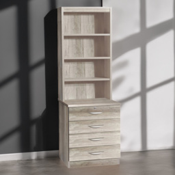 R White Cabinets Grey 4 Drawer 4 Shelf Chest of Drawers with Hutch - thumbnail 1