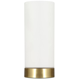 Kliving Lonsdale e-14 White and Brass Glass Pad Table Lamp 40W