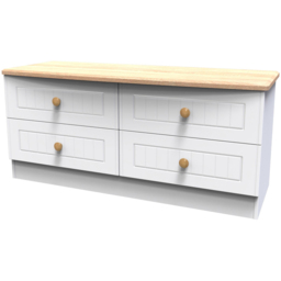 Crowndale Warwick White Ash and Oak 4 Drawer TV Unit - thumbnail 4