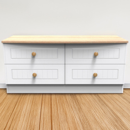 Crowndale Warwick White Ash and Oak 4 Drawer TV Unit