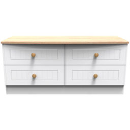 Crowndale Warwick White Ash and Oak 4 Drawer TV Unit - thumbnail 2