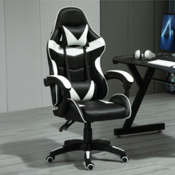 White Adjustable Tilt and Swivel Gaming Chair