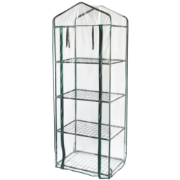 MonsterShop 4 Tier Mini Greenhouse with Plastic Cover