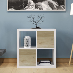 Homebase Single Door Light Oak Effect Cube Storage Insert 2 Pack - thumbnail 2