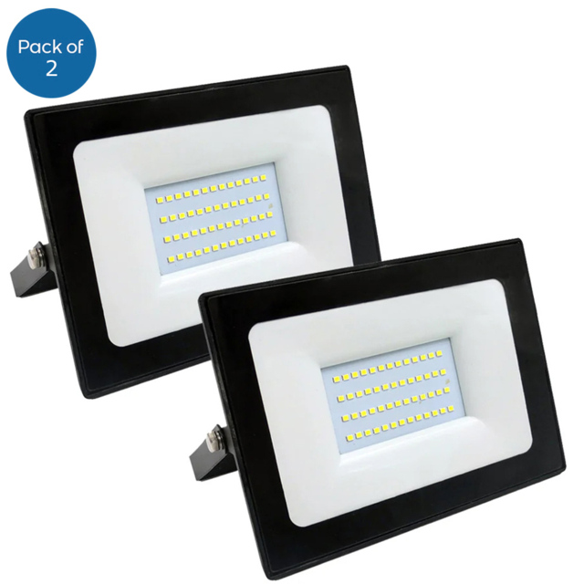 ENER-J 2 Pack 30W 2400Lm LED SMD Non PIR Floodlight - image 1