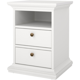 Florence Paris 2 Drawer White Bedside Table - thumbnail 3