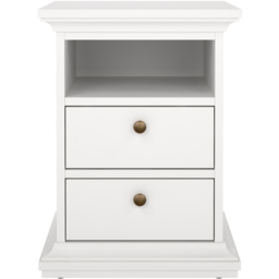 Florence Paris 2 Drawer White Bedside Table - thumbnail 4