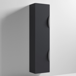 nuie Parade 2 Door Soft Black Wall Hung Tall Cabinet