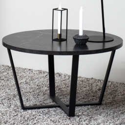 Florence Amble Black Marble Melamine Top Round Coffee Table