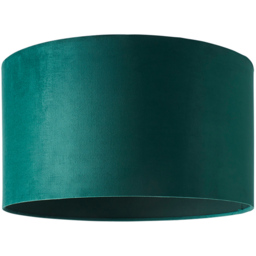 ValueLights Reni Forest Green Velvet Drum Ceiling Lamp Shade 45cm